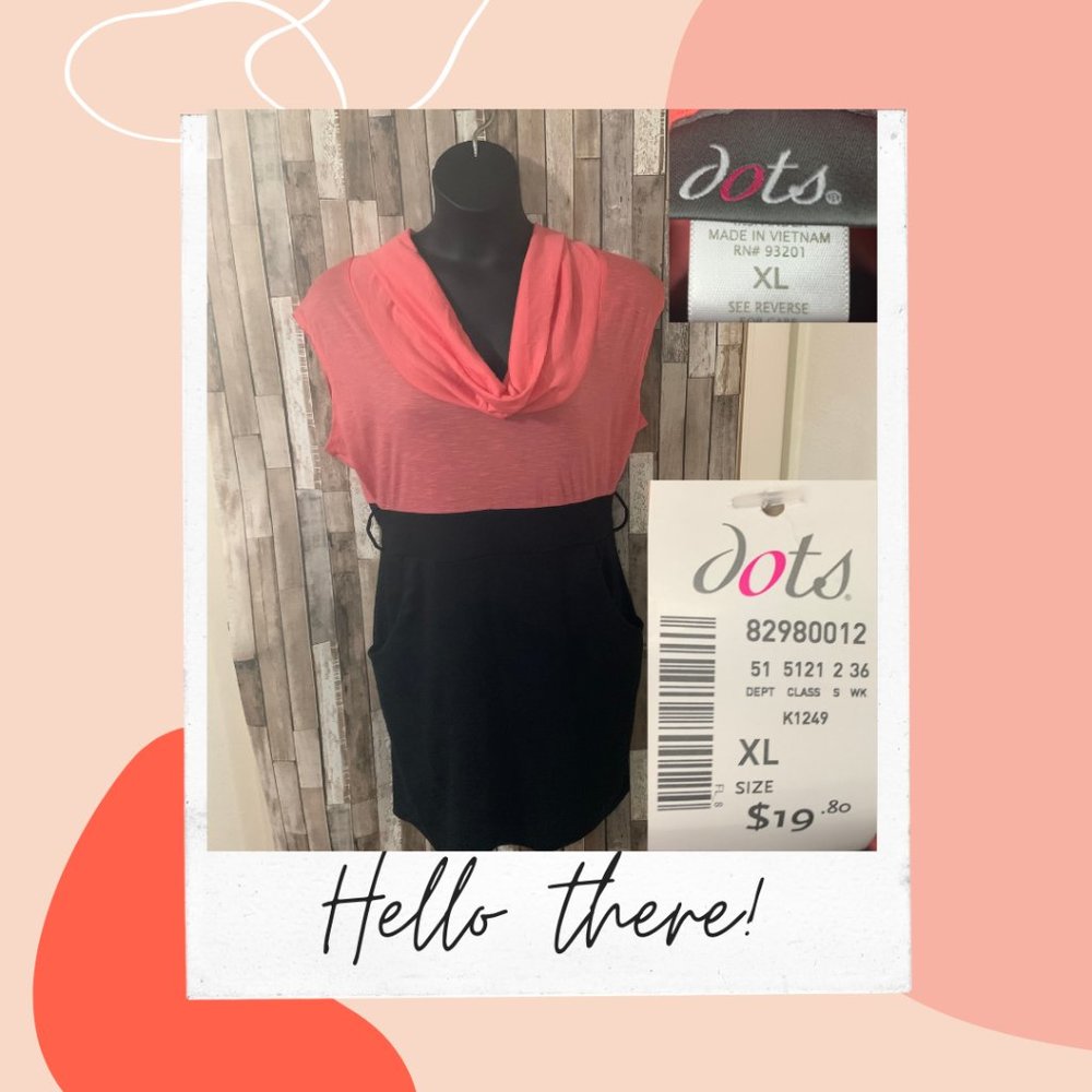 Peach and Black Pencil Dress